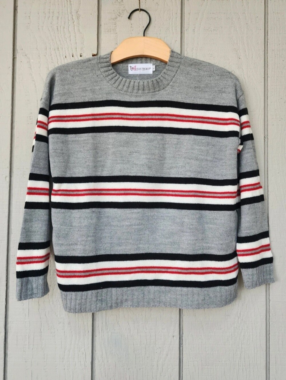 NWT Cotton Emporium Girls Striped Sweater Sz Large